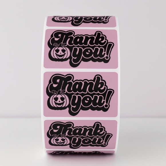 Halloween Thank You Stickers | Pumpkin Labels for Fall Packaging & Gifts - Picture 6 of 11